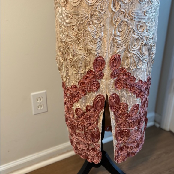 JS Collections Size 4 Two-Tone Soutache Embroidered Midi Dress Pre-Owned - Picture 6 of 7